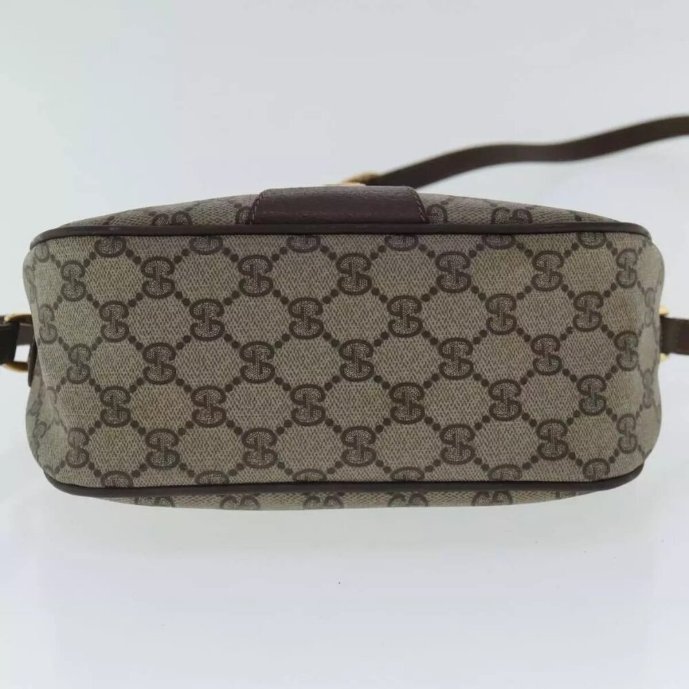 GUCCI GG Supreme Web Sherry Line Shoulder Bag PVC Beige - Picture 6 of 16